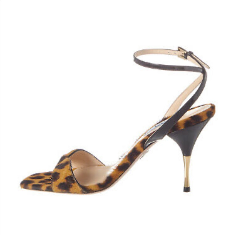 Prada Leopard Print Leather Sandal - image 2